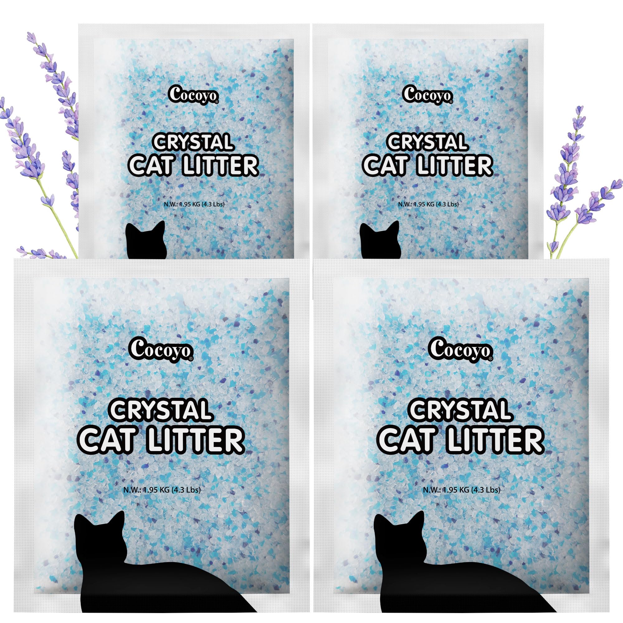 COCOYO cristales lavanda: control de olores con aroma suave para gatos.