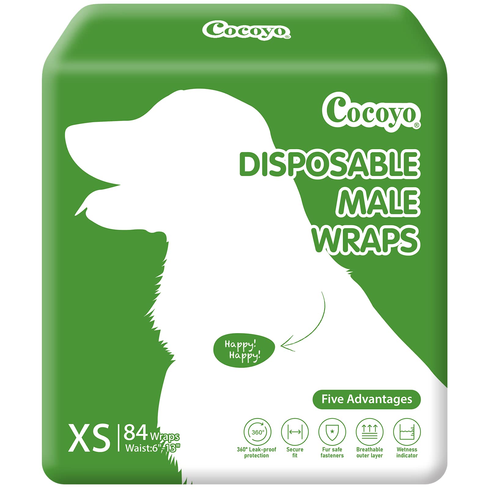 COCOYO envoltura para perro macho tamaño extra pequeño para viajes y entrenamiento.