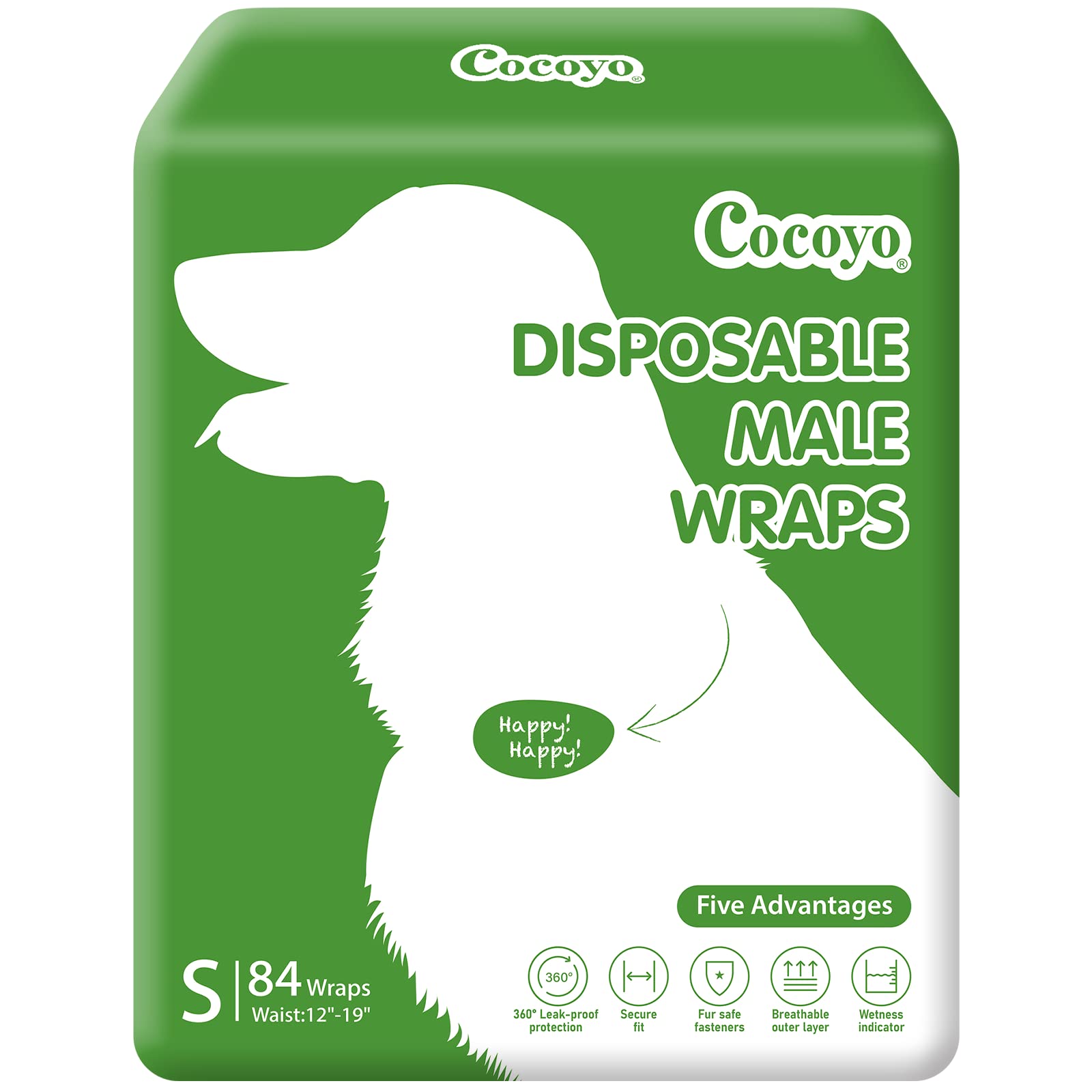 COCOYO pañales para perro macho con capa exterior transpirable para mayor comodidad