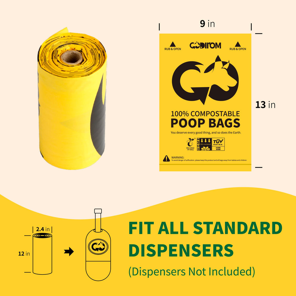 Codirom bolsas para perros en 18 rollos, práctico pack para llevar.