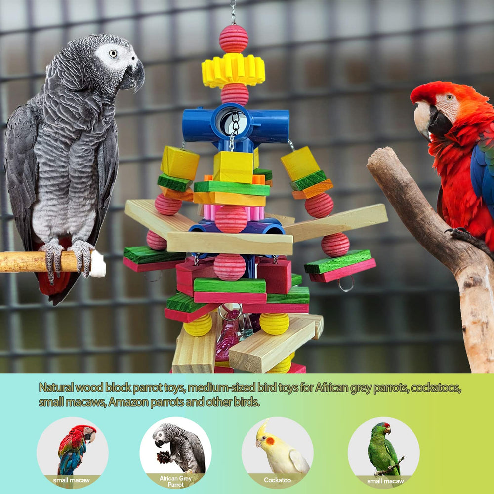 Cokliomc Juguetes para aves con colgadores movibles para instalación rápida y variación.