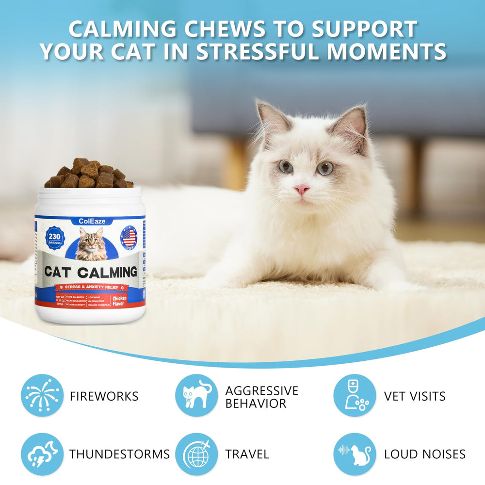 ColEaze Calming Chews para Gatos, manos administrando una gomita diaria.