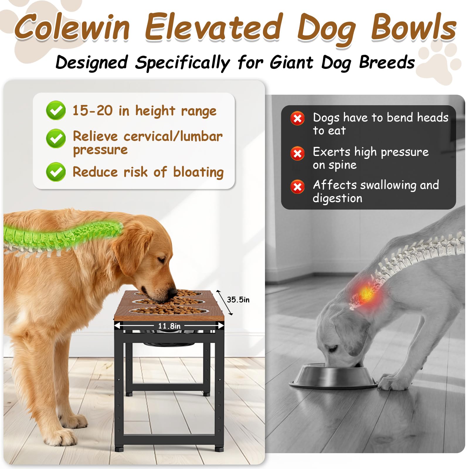 Colewin plataforma de roble-graneado brinda superficie estable para comer.