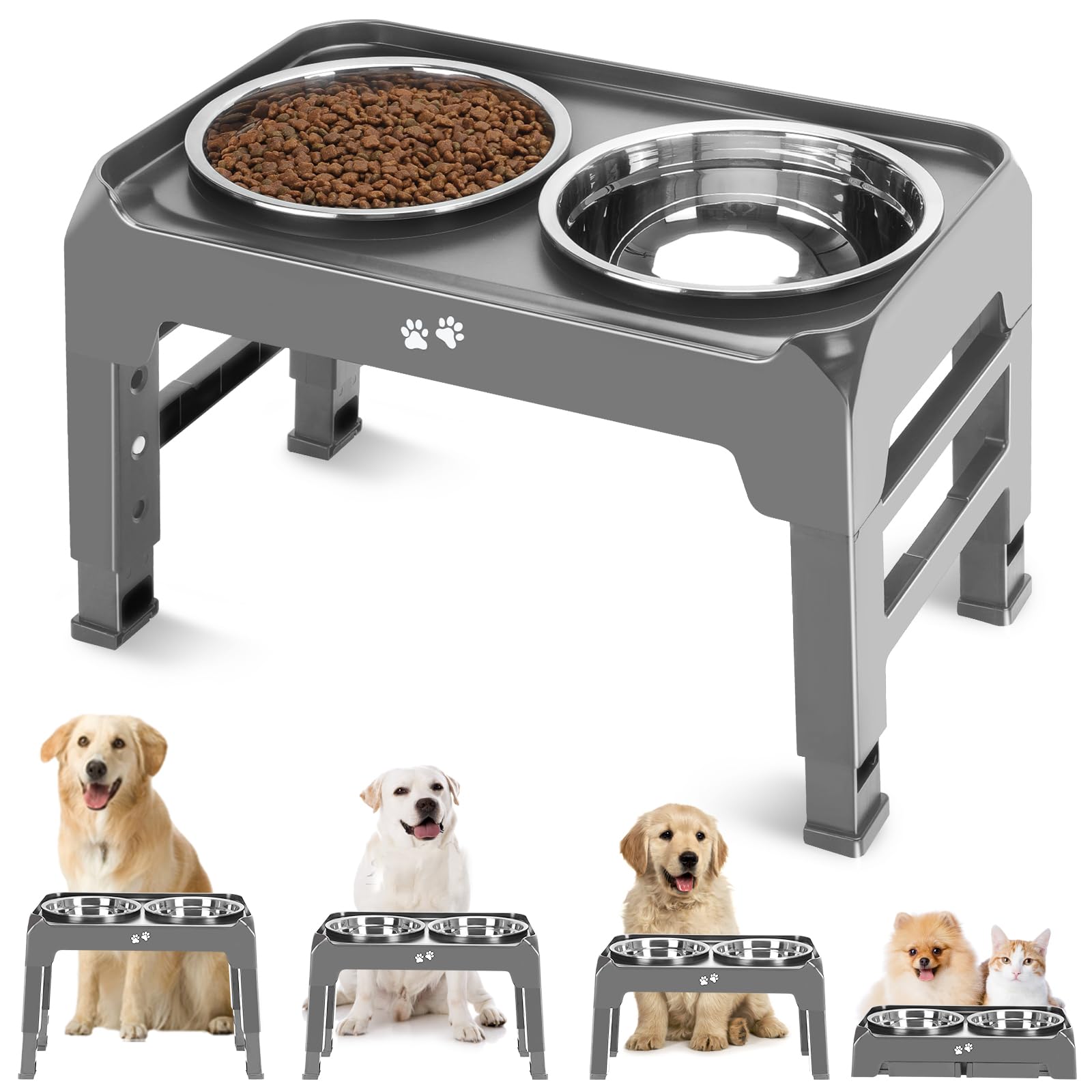 COMESOON platos elevados para perros con alturas variables para accesibilidad diaria