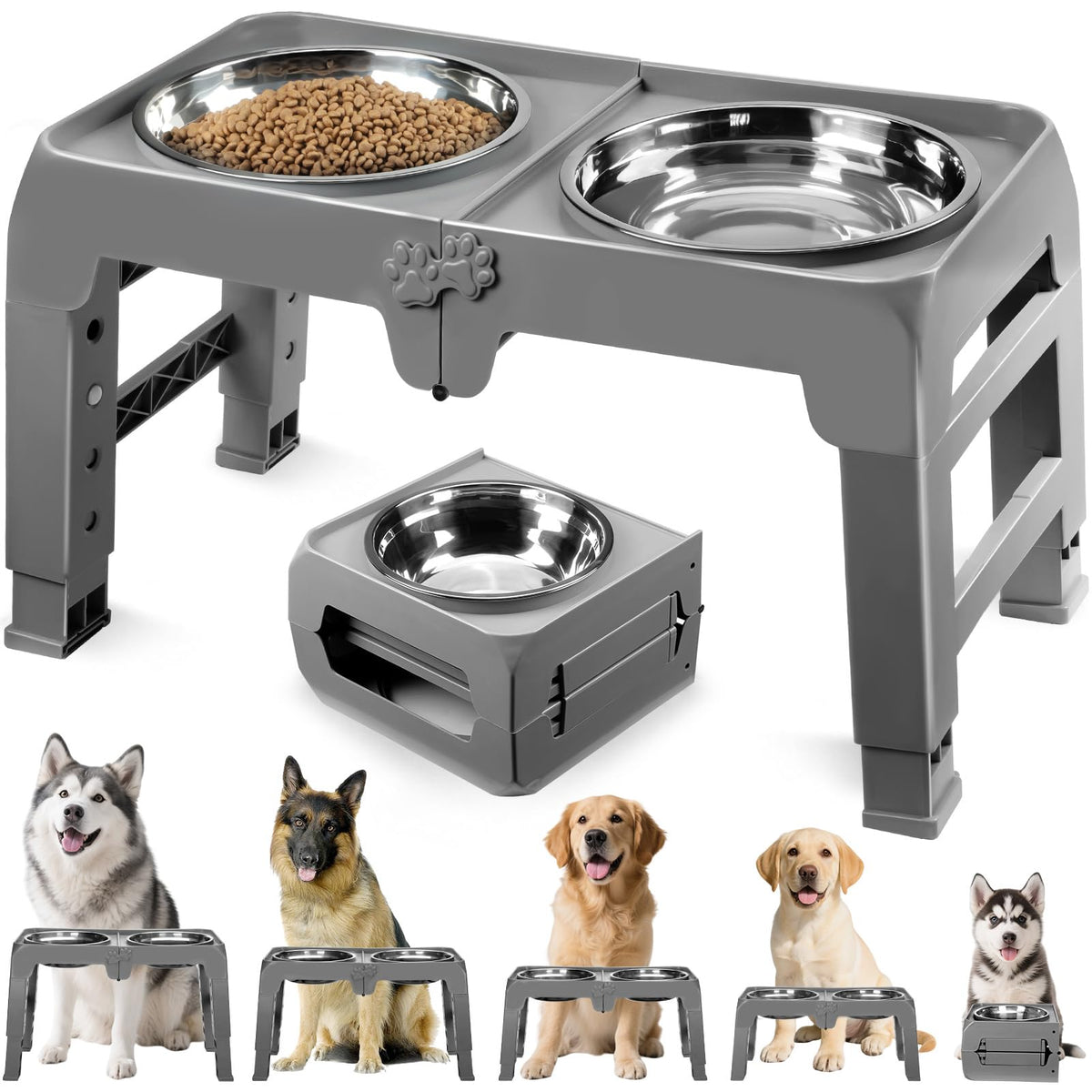 COMESOON: tazones de 10 pulgadas en acero inoxidable para comidas de perros grandes, fácil de limpiar.