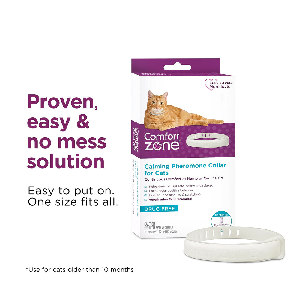 Duración de 30 días del collar Comfort Zone para gatos.