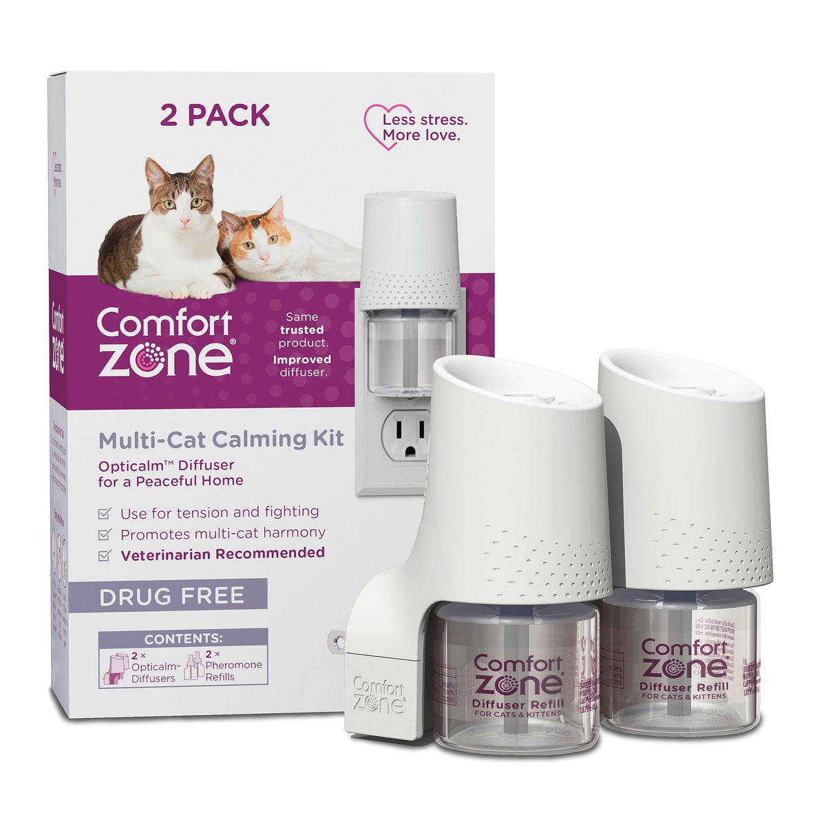 Difusor Comfort Zone Multicat en sala para calmar gatos y reducir conflictos.