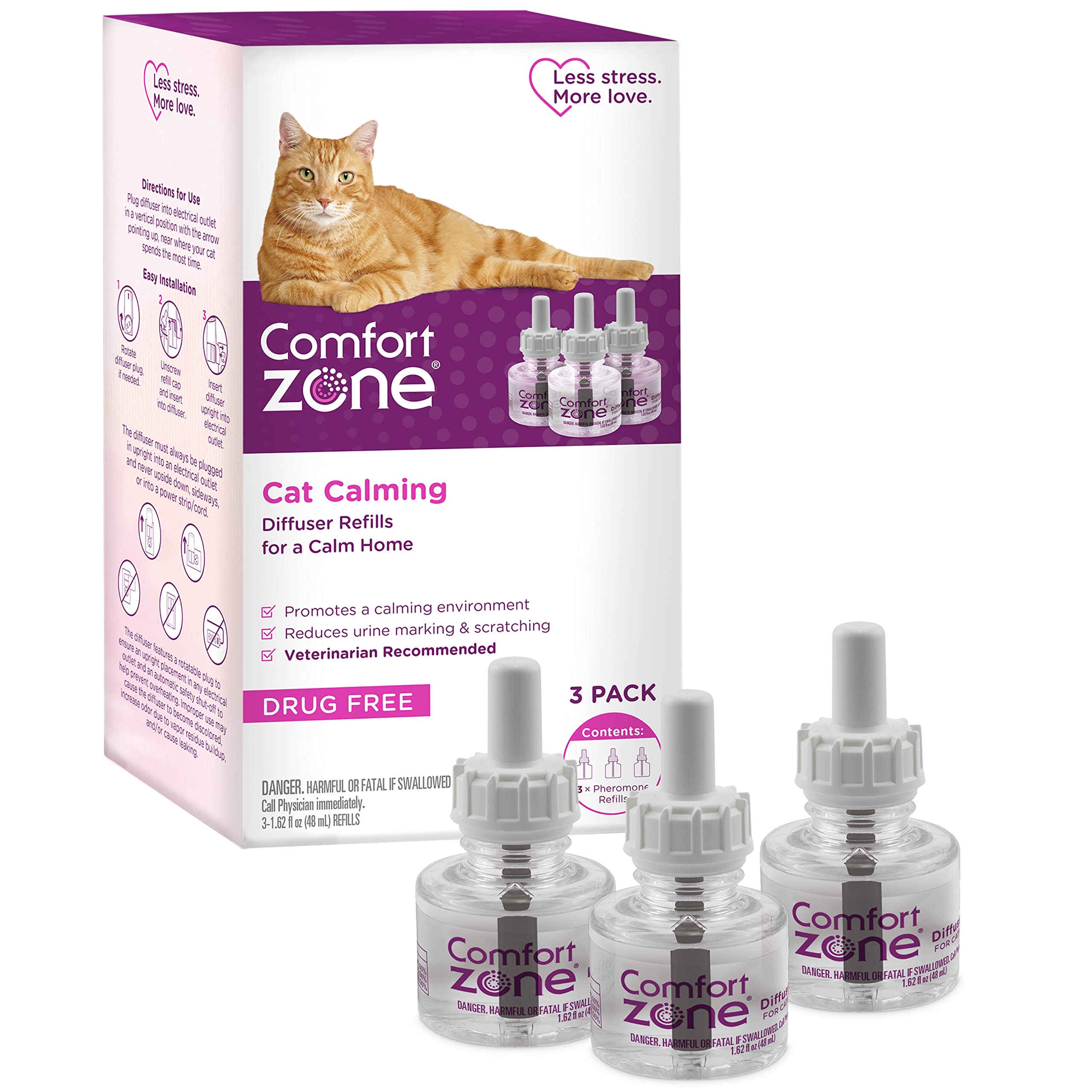 Difusor Calmante Comfort Zone para gatos: relleno de 30 días, calma constante
