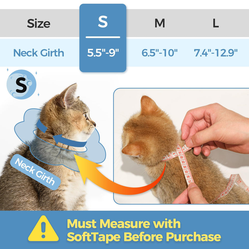Collar cono ComSaf ajustable, ajuste seguro para gatos de diferentes tallas.