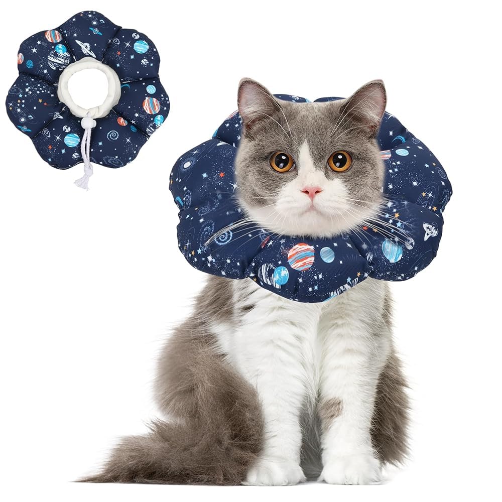 Collar cono suave ComSaf para gatos, comodidad diaria durante la recuperación.