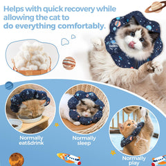 Cono de recuperación ComSaf para gatos que facilita una experiencia suave.