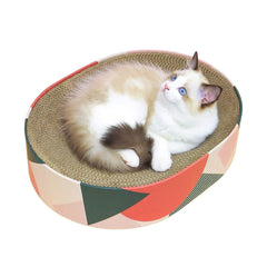 ComSaf rascador-gatos cama oval 17x13 ofrece descanso cómodo.
