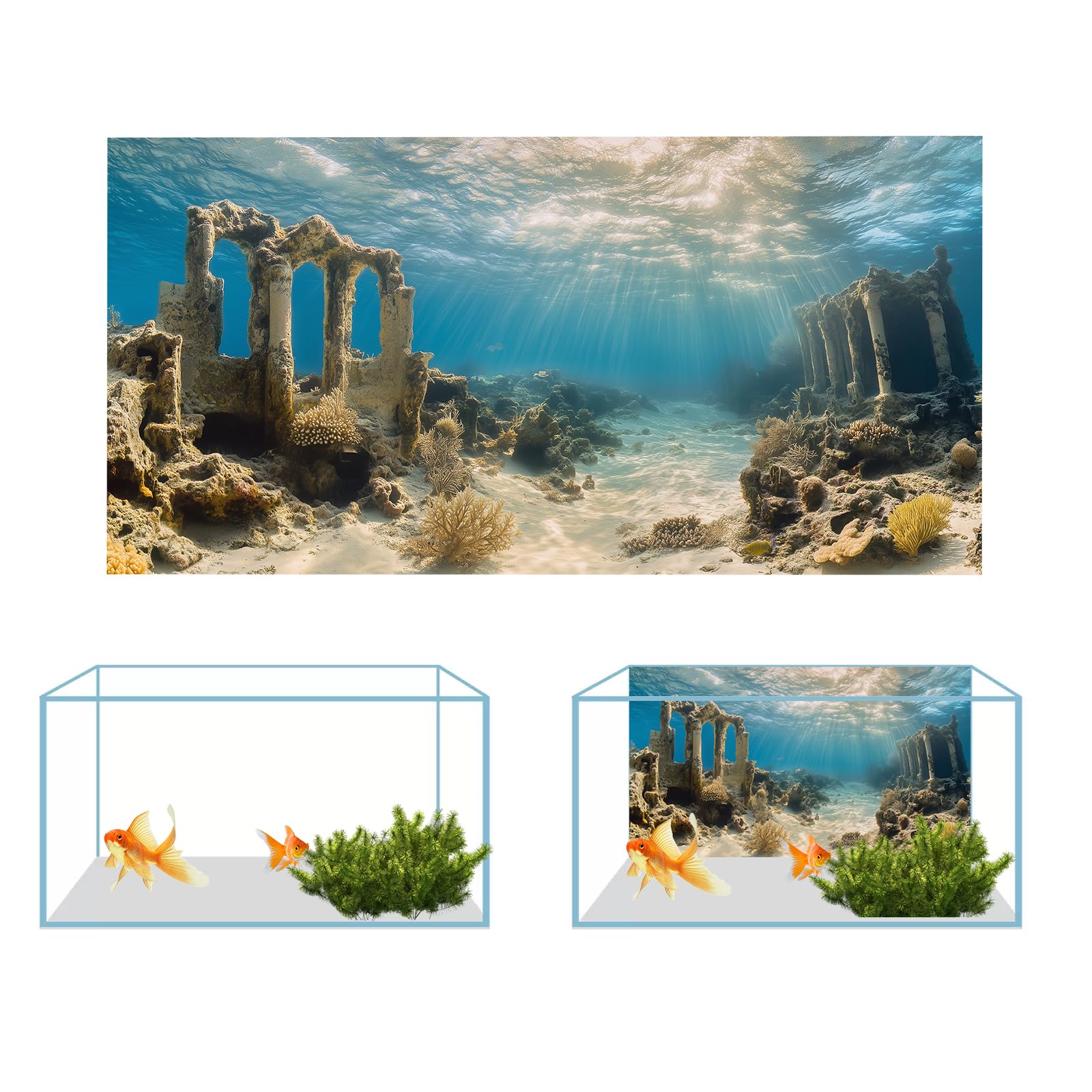 COMSUN fondo acuario ramas de madera, aporta textura natural y refugio visual
