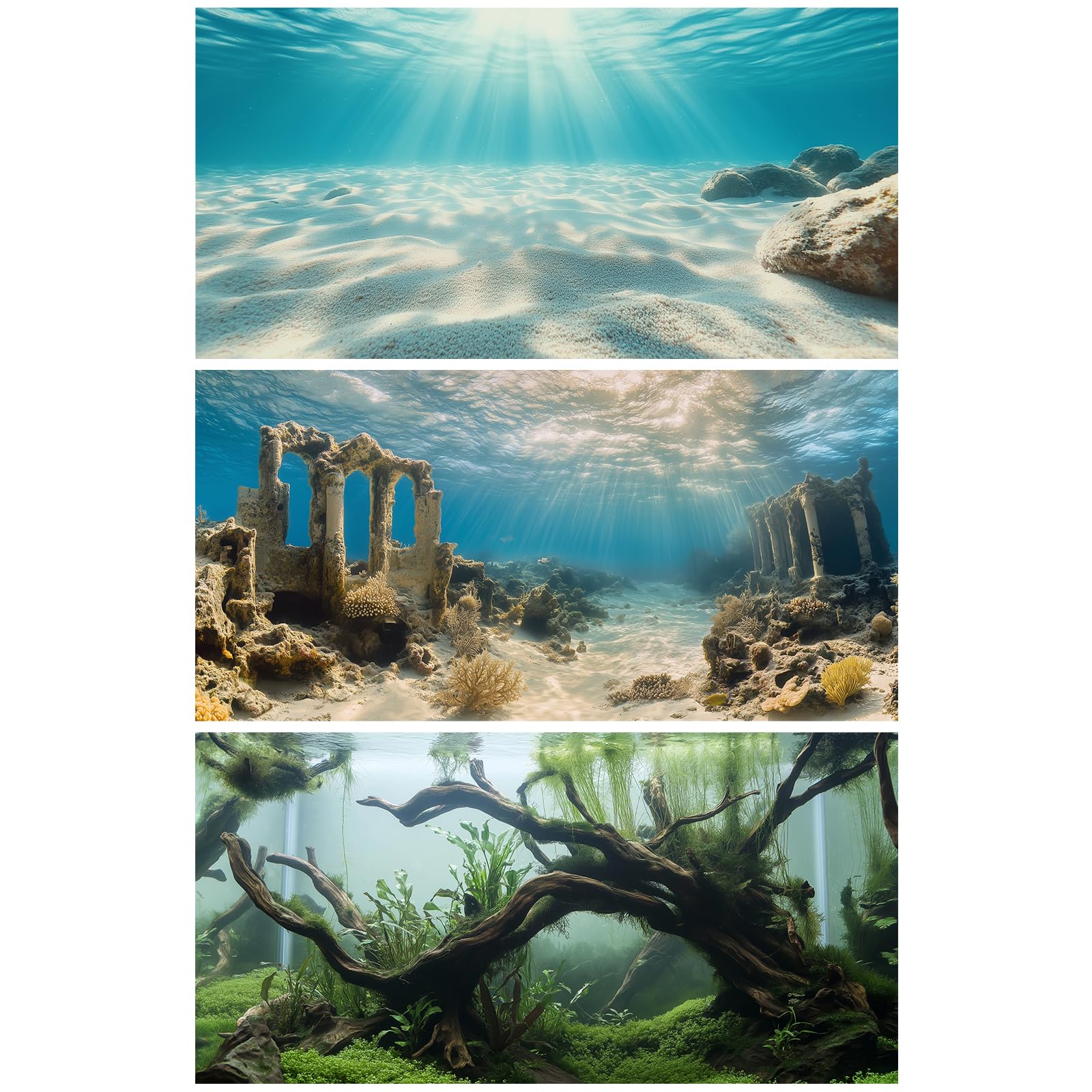 COMSUN fondo acuario: ruinas submarinas, añade profundidad y realismo al acuario.