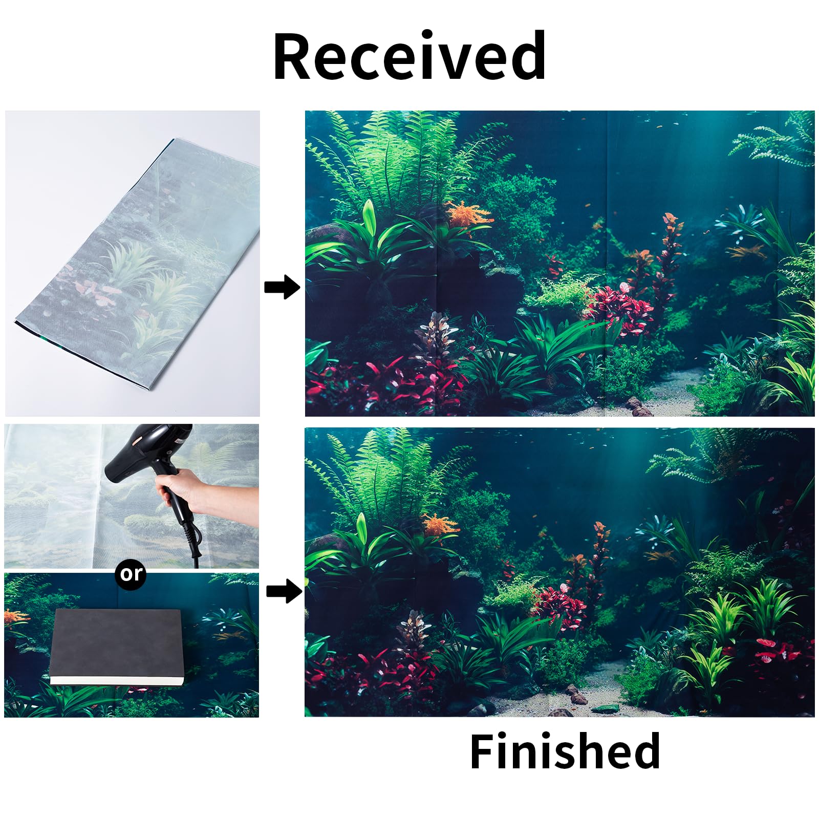 COMSUN fondo de acuario sin burbujas para instalación limpia.