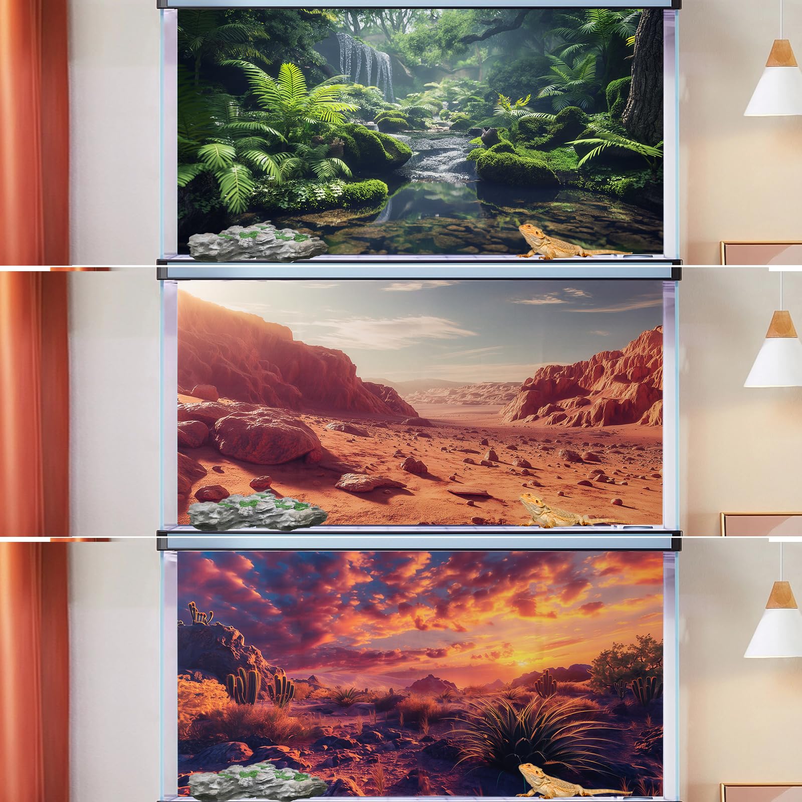 Fondo terrario COMSUN limpieza fácil mantiene colores vivos.