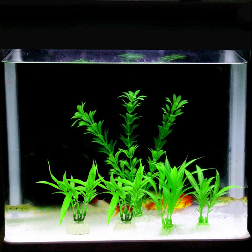 COMSUN arreglo de planta artificial para acuario, escena submarina realista y sin mantenimiento