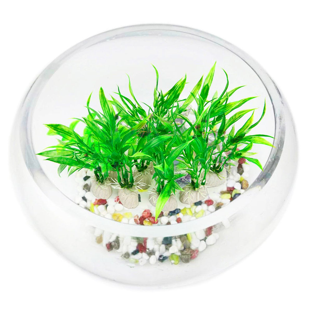 COMSUN planta artificial para acuario, hojas verdes detalladas, ideal para acentos de paisaje