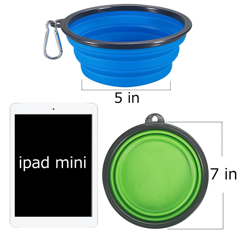 COMSUN tazón plegable grande con ajuste, perfecto para comidas o agua al aire libre.