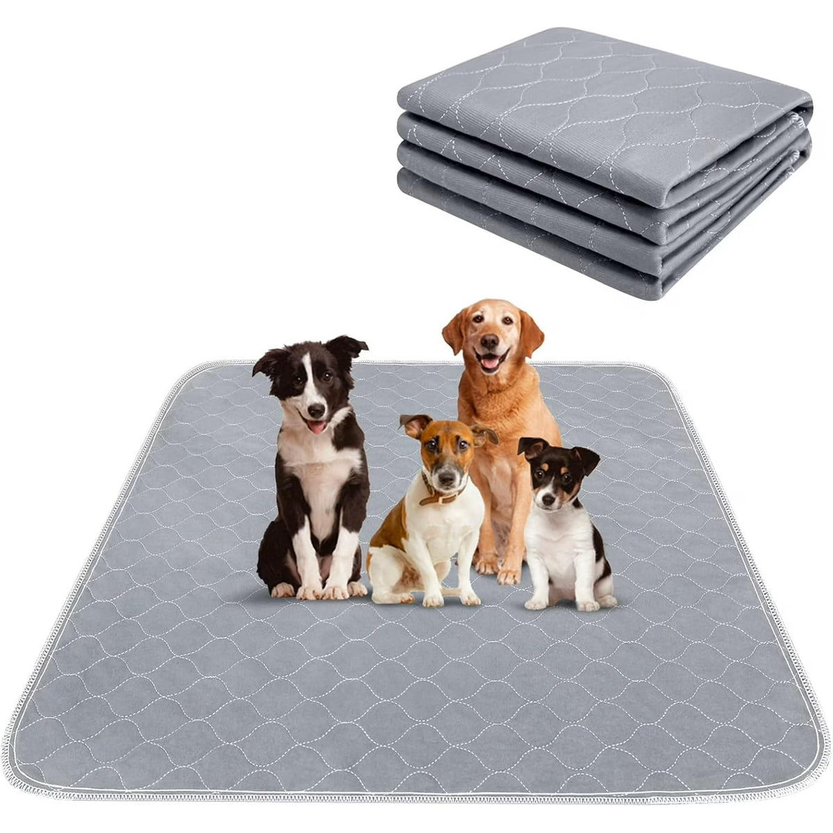 Conkote almohadillas pee reutilizables 60x48, superficie suave y absorción rápida para perros.