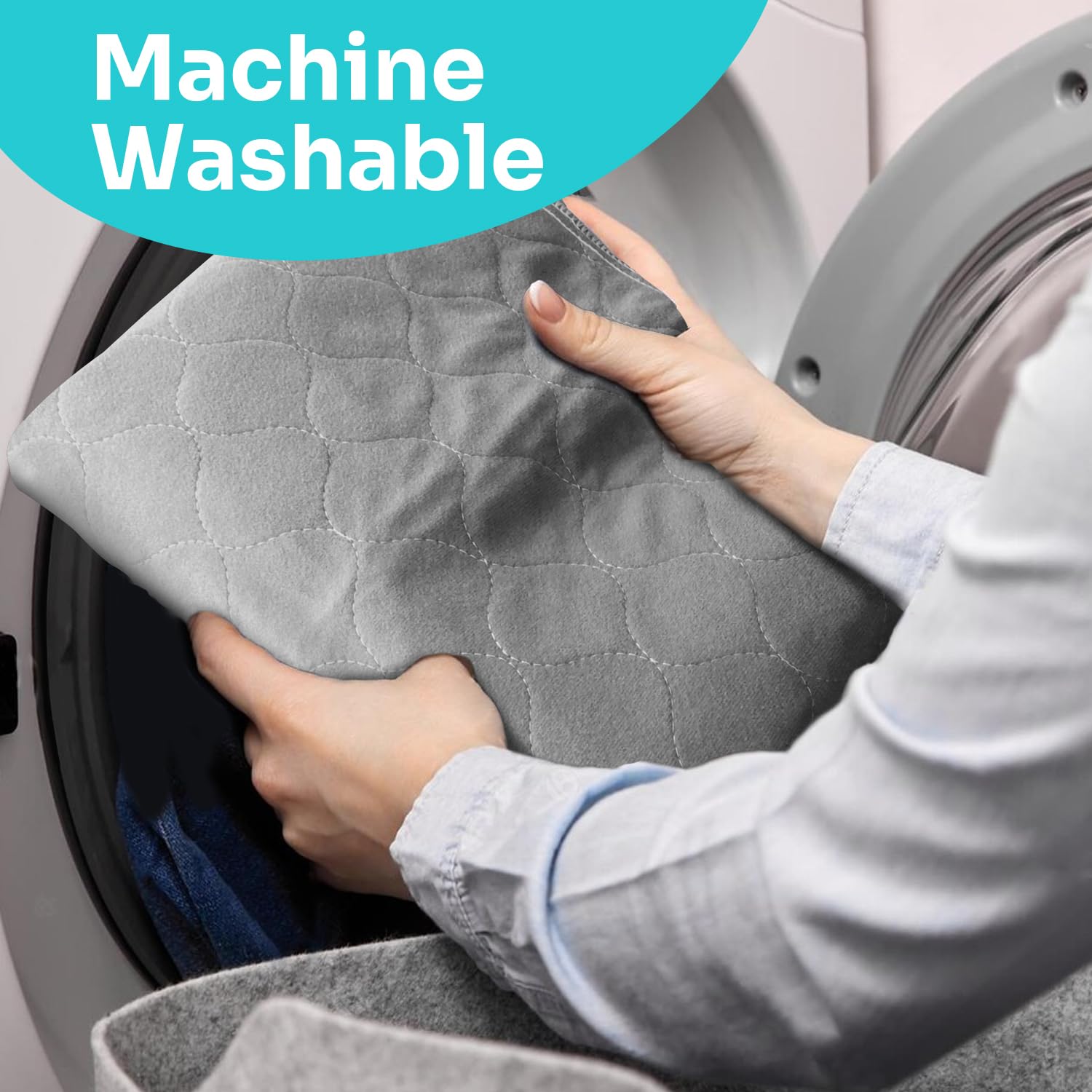 Lavable en máquina, lista para muchos lavados y sin olores.