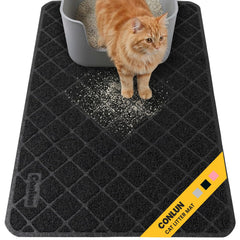 Alfombrilla Conlun para arena de gato, tamaño 35x23, atrapa arena y protege el suelo.