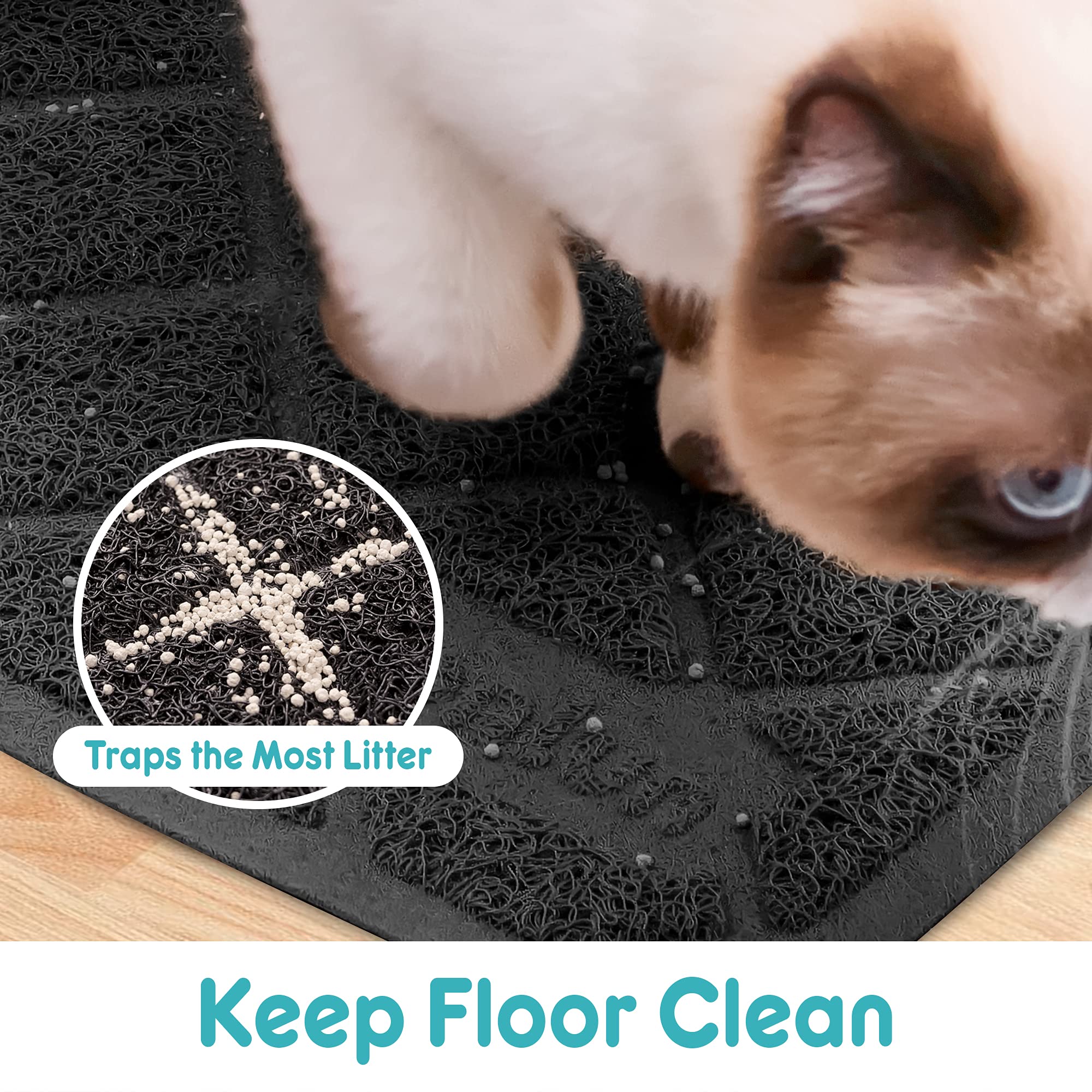 Alfombrilla impermeable de Conlun para orina de gatos mantiene el área seca.