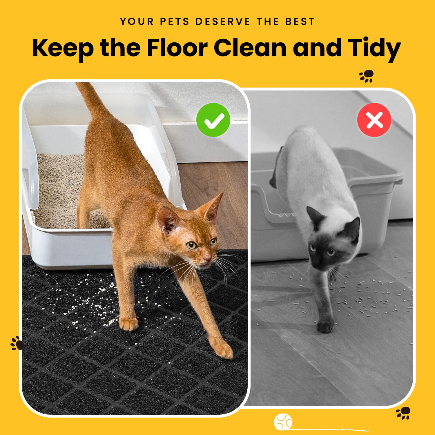 Material PVC suave y seguro para las patas del gato.