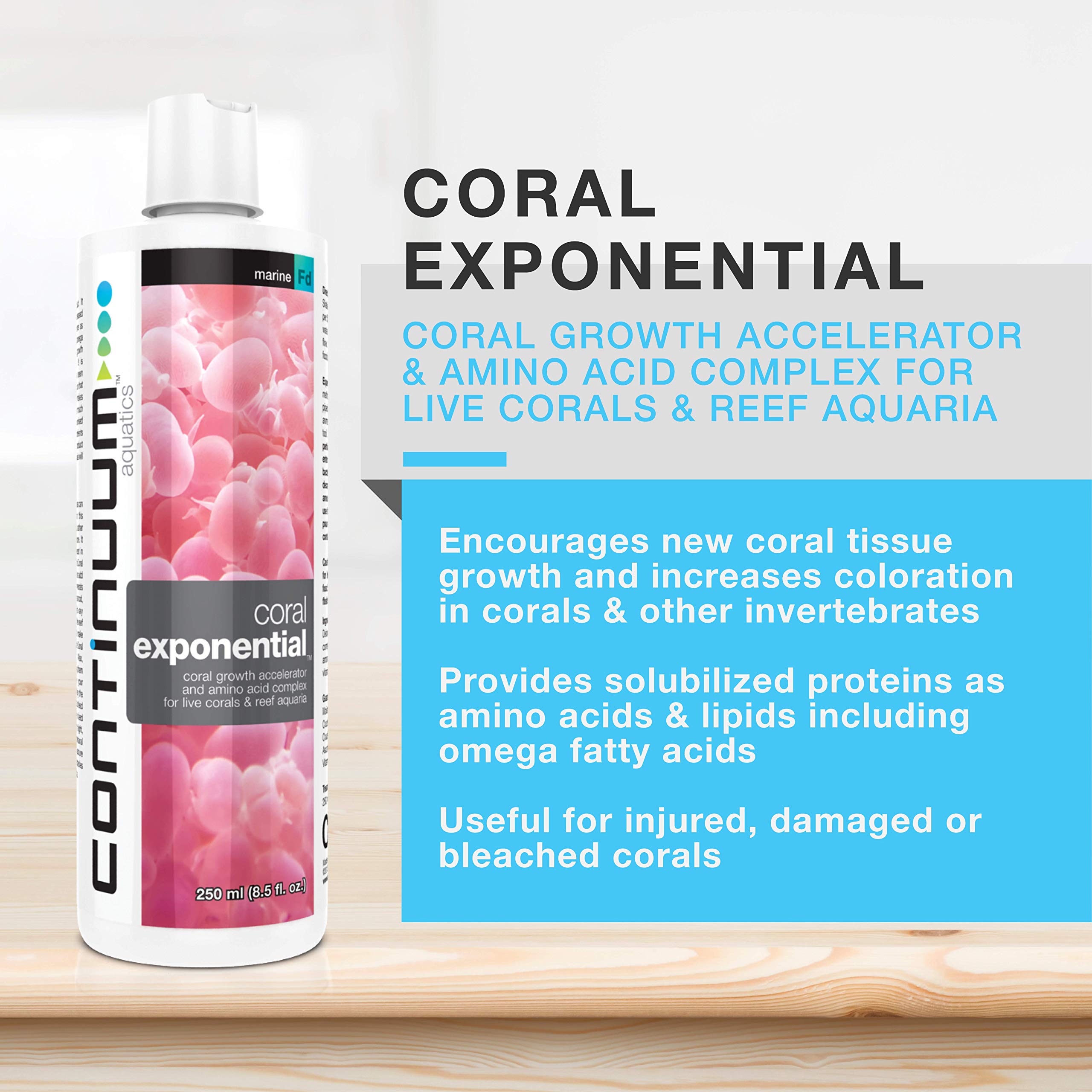 Continuum Aquatics Coral Exponential, aplicación en acuario para nutrición y reparación de corales.