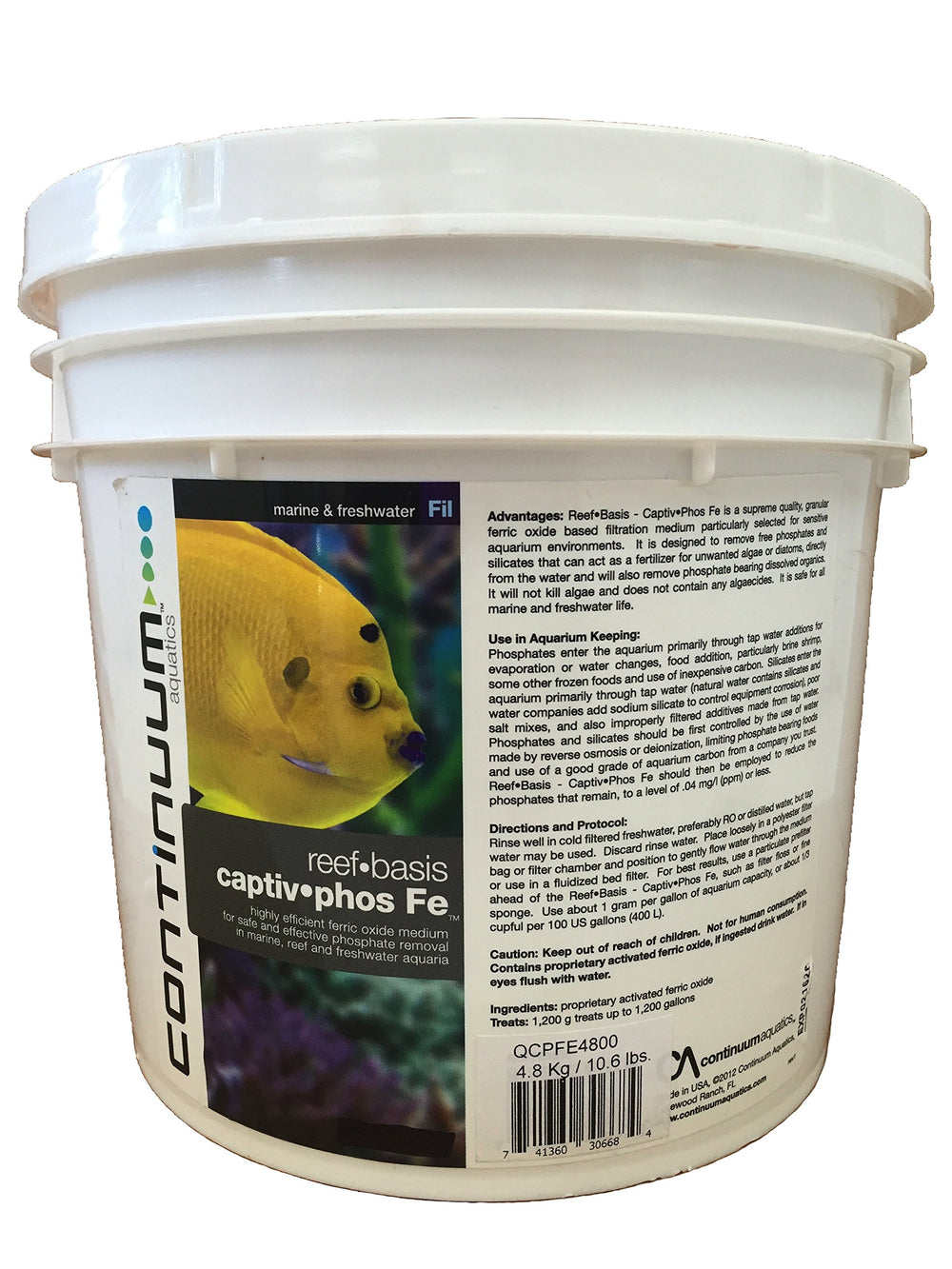 Continuum Aquatics Reef-Basis Captiv Phos Fe: media de filtración que reduce fosfatos en acuarios