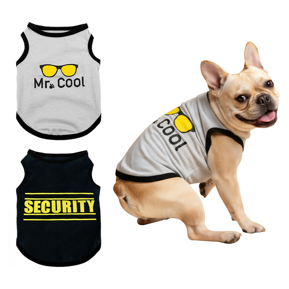 COOHAMS camisetas para perro macho en gris, dos piezas, confort diario.