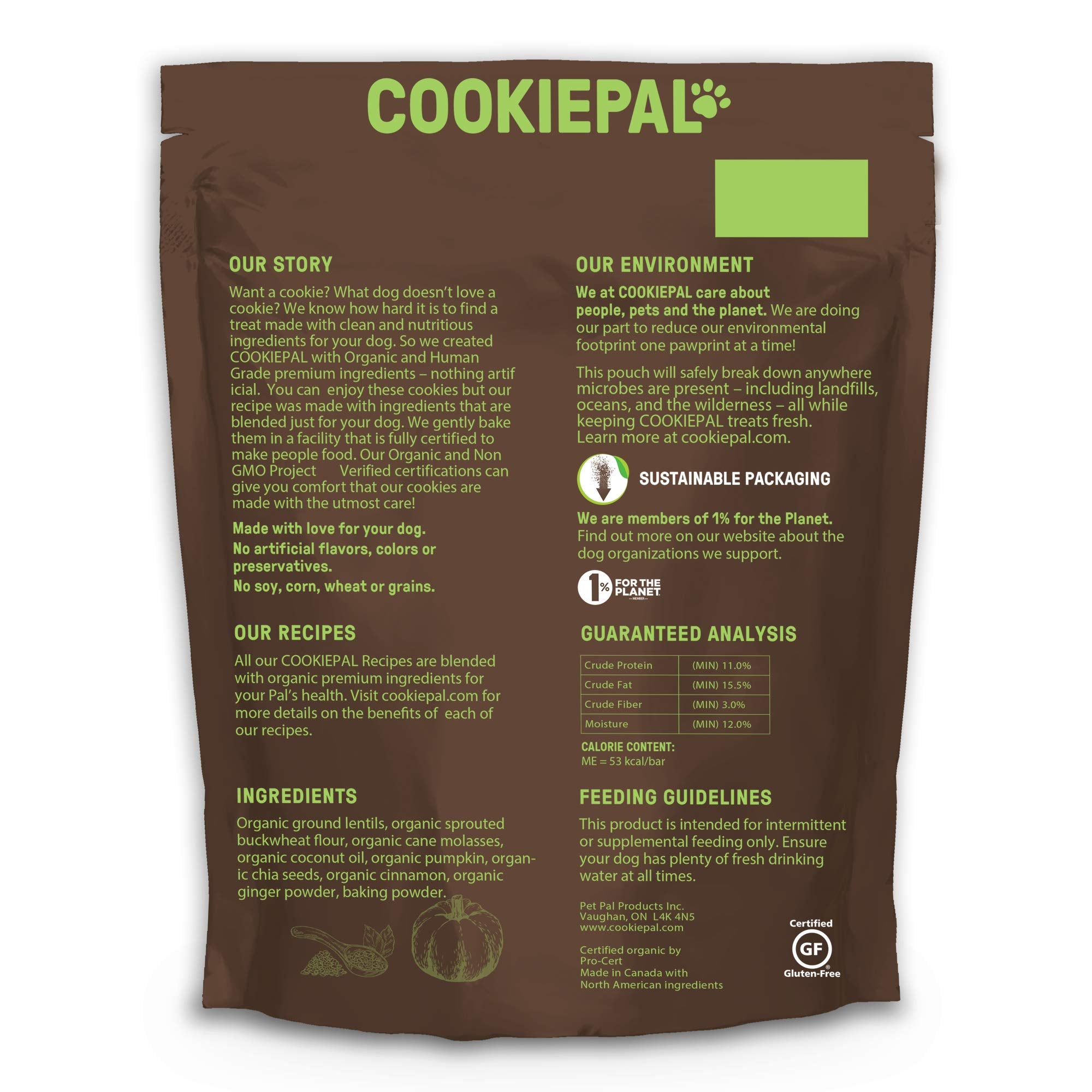 CookiePal harina sarraceno orgánica, base suave para galletas para perros.
