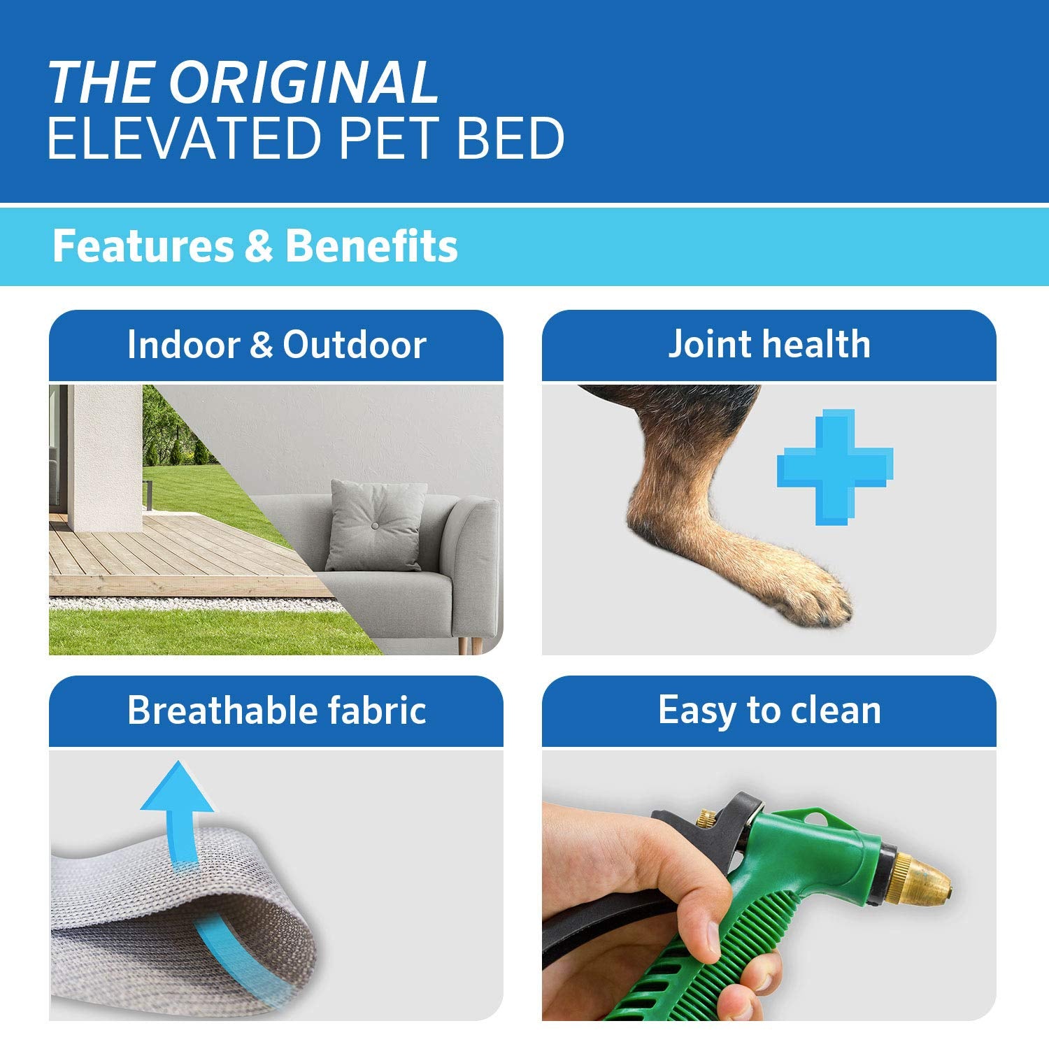 Ideal para uso interior o exterior con perro cómodo y seco.