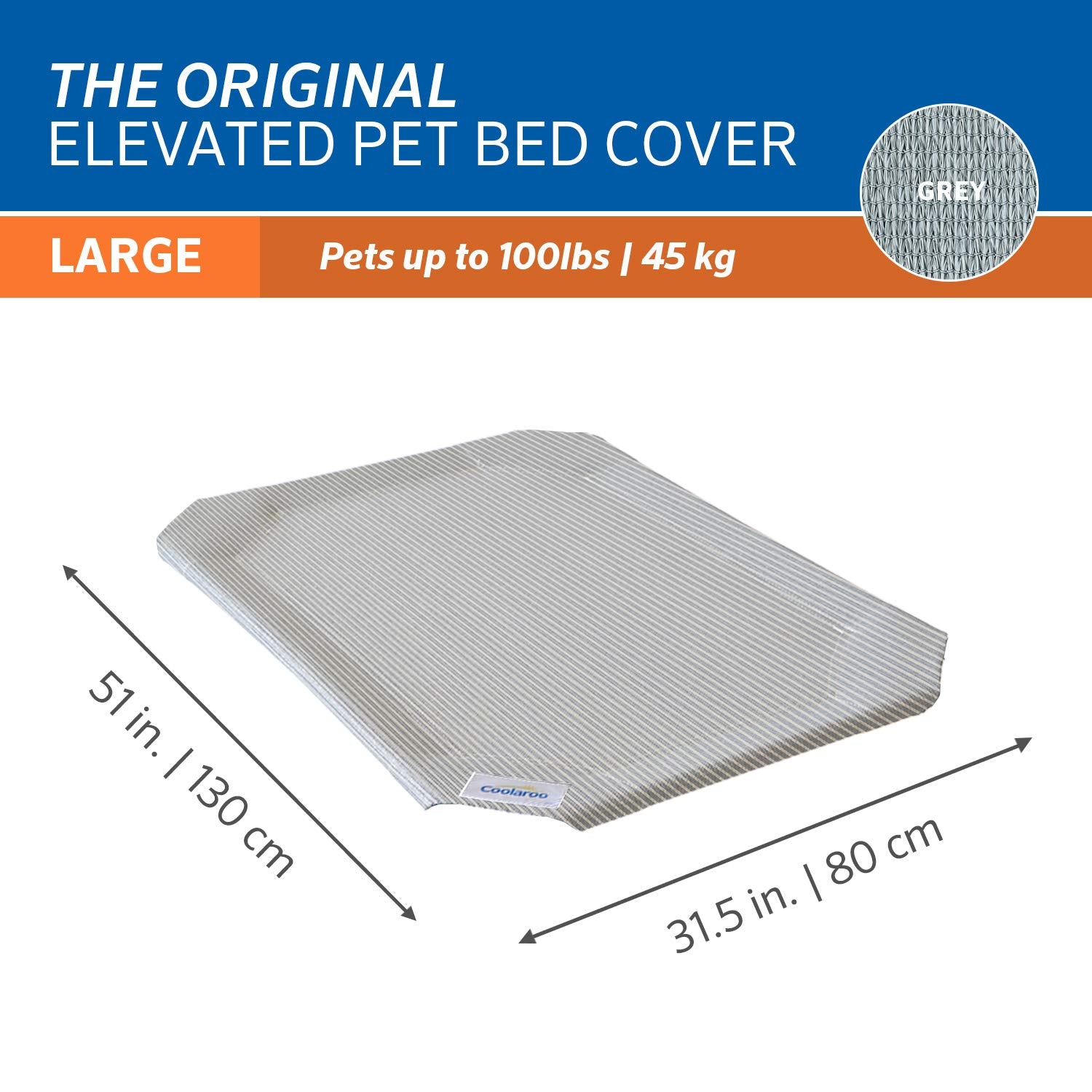 Detallado tejido nylon transpirable Coolaroo, funda de cama gris grande, ideal para mantenerla fresca.