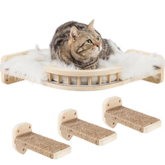 COOLEX estantería para gatos grandes con tres pasos, ideal para escalar y descansar.