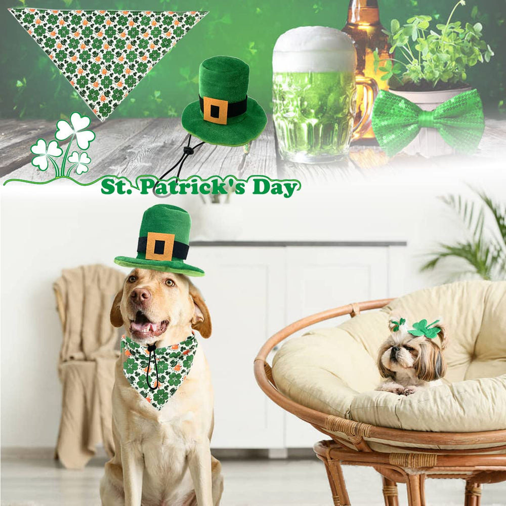 CooShou conjunto disfraz Día de San Patricio para perros y gatos.