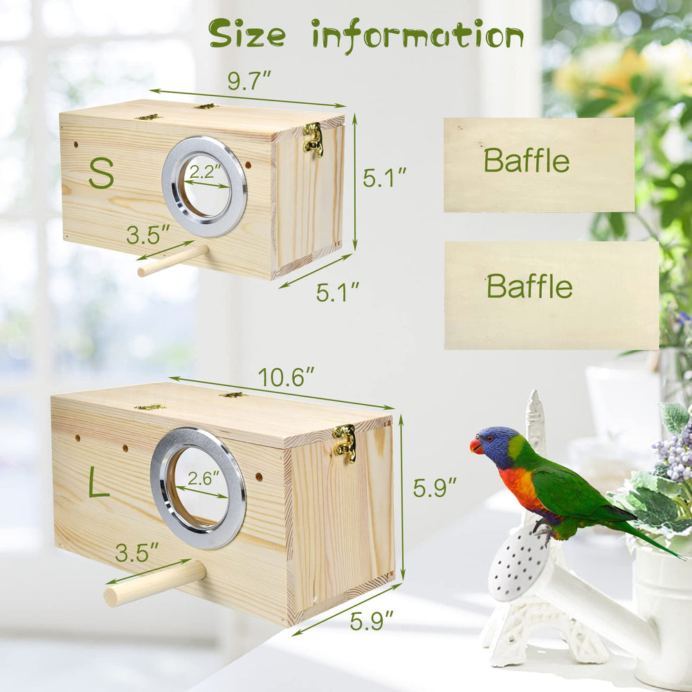 Nido CooShou de aves con tablero de madera desmontable para limpieza rápida.