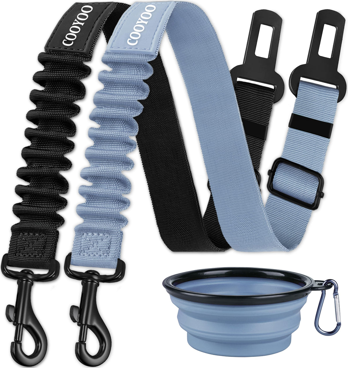 COOYOO cinturón para perros en coche con ajuste 24-31 pulgadas para comodidad durante el viaje.