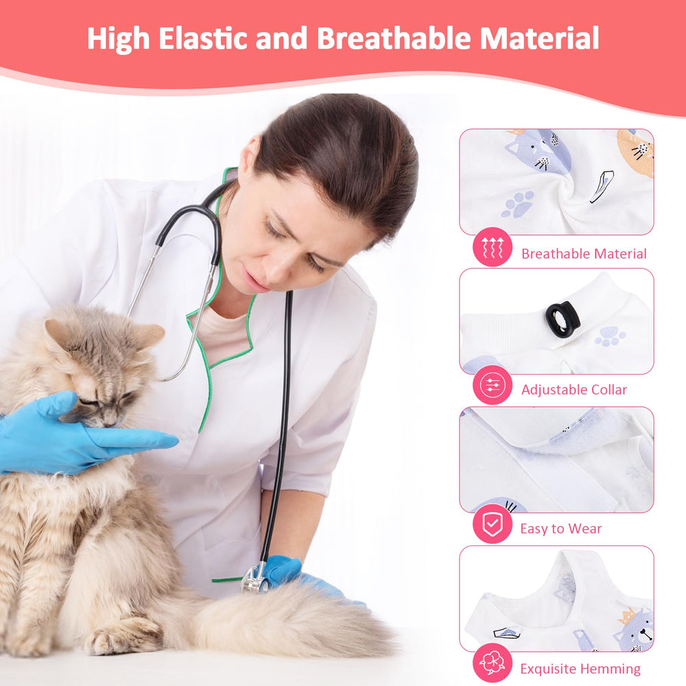 Coppthinktu onesie postoperatorio para gato, evita lamer heridas de forma natural.