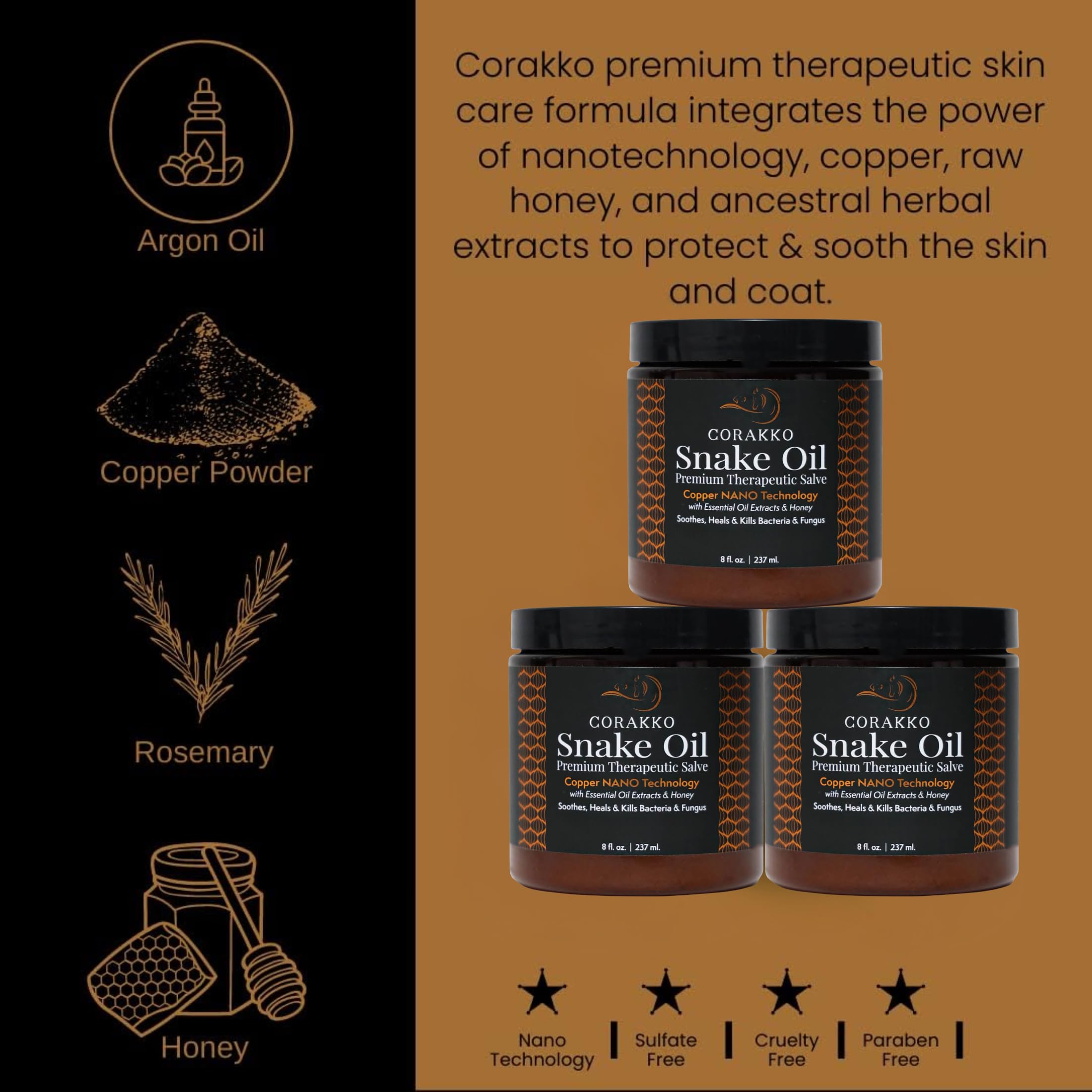 Cuidado integral para mascotas y caballos con Corakko, apoyo dermatológico suave.