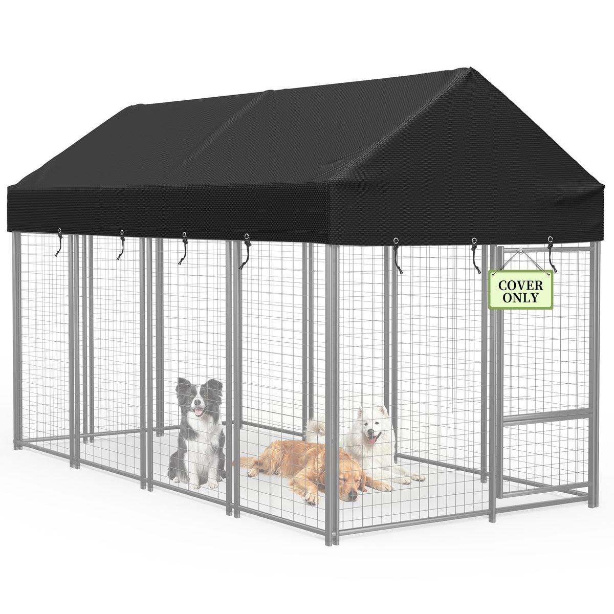 COSHNIBI cubierta techo kennel 8x4 negro protege contra lluvia y sol