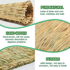 COTELEEC alfombra de hierba natural para chinchilla, textura atractiva para masticar.