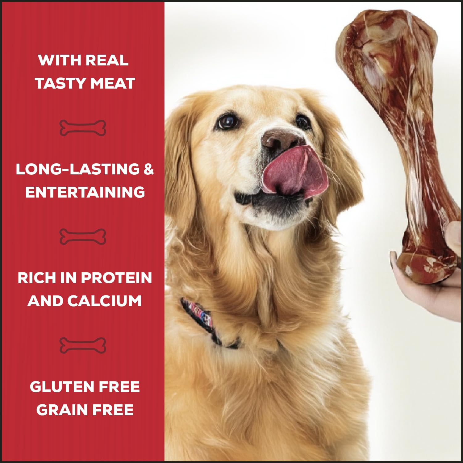 Country Kitchen Hueso Serrano Mega, diseñado para perros grandes con mordida resistente.