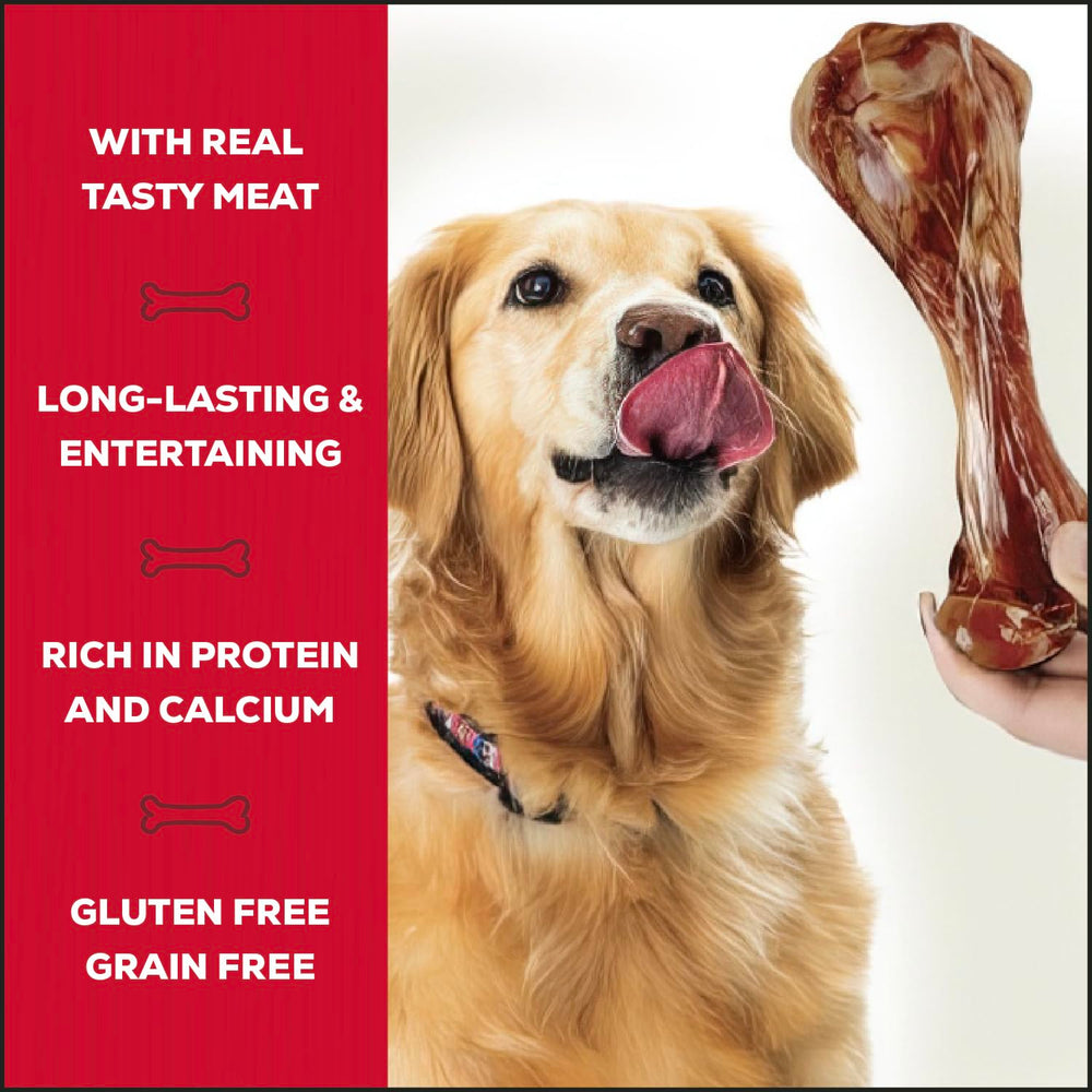 Country Kitchen Hueso Serrano Mega, diseñado para perros grandes con mordida resistente.
