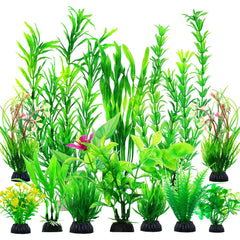 CousDUoBe plantas para acuario verdes, 12 piezas, embellecen sin alterar el agua