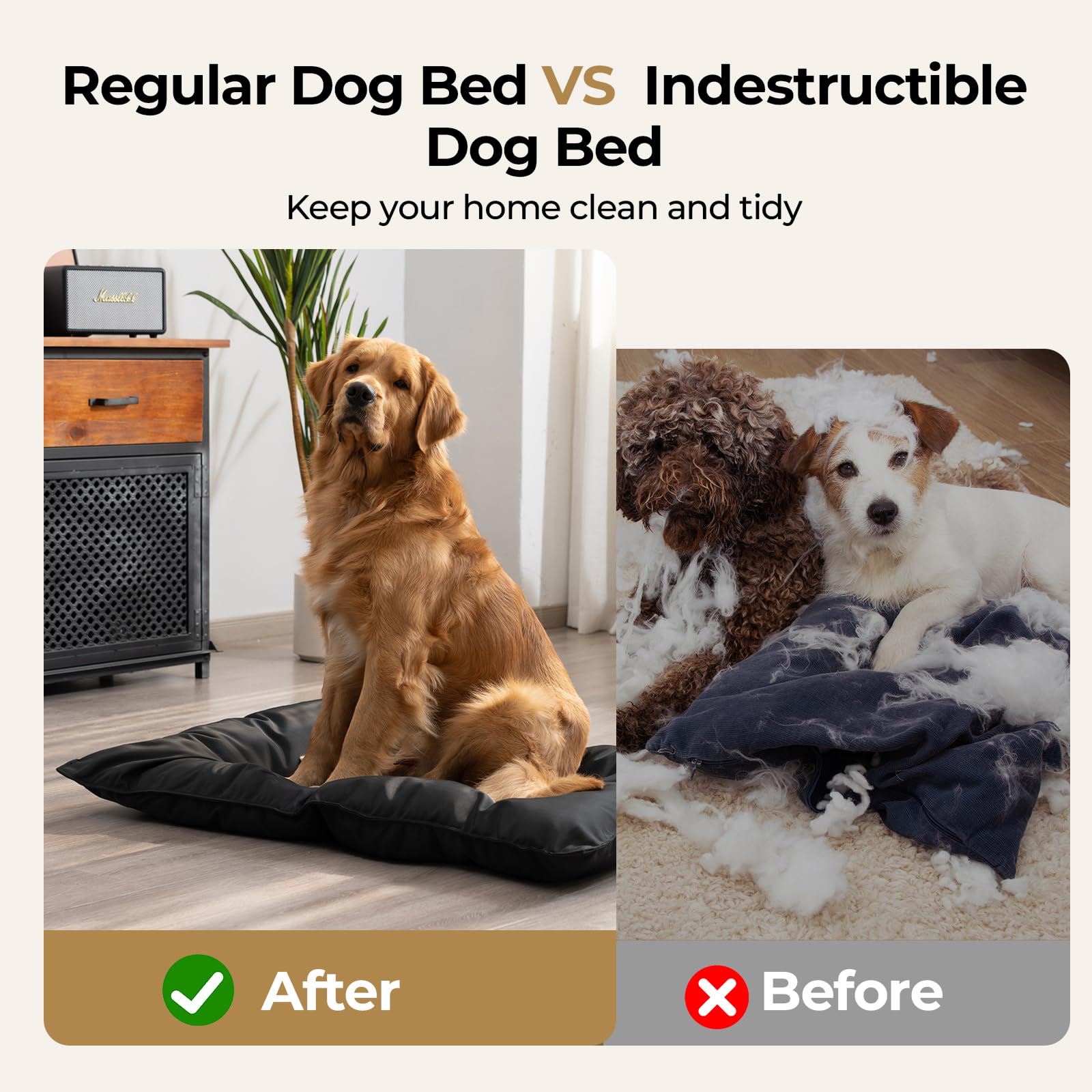 Couzssyhi cama para perros con soporte suave y cojín de microfibra para mayor confort.