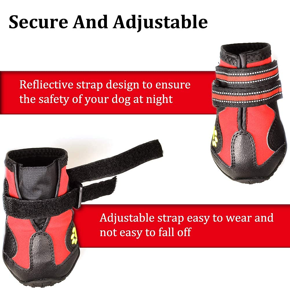 Botas para perros CovertSafe con bordado de patas para estilo distintivo.