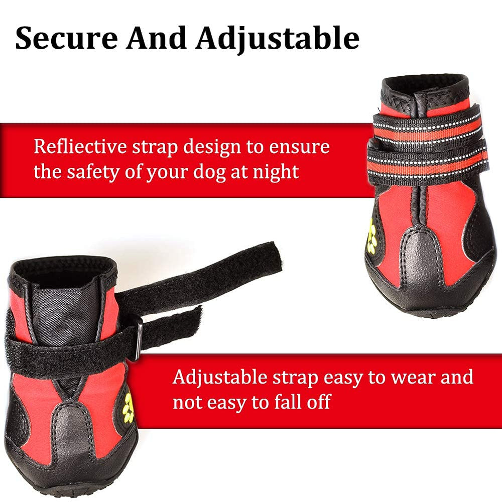 Botas para perros CovertSafe con bordado de patas para estilo distintivo.