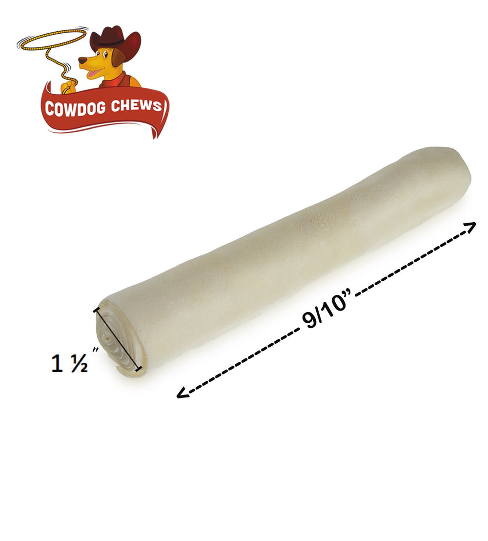 Hueso de cuero crudo natural Cowdog Chews para limpieza dental diaria.