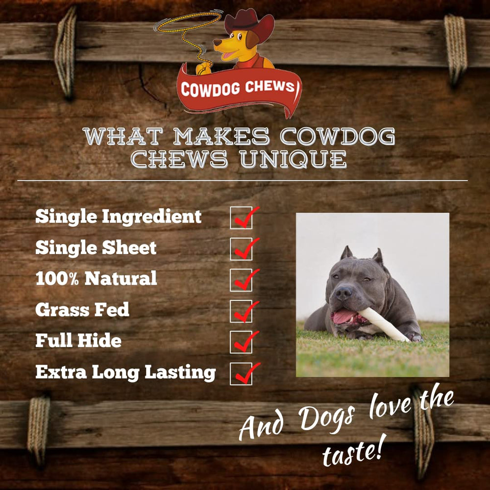 Rollo Cowdog Chews ayuda a canalizar la mordida y reduce el comportamiento destructivo.